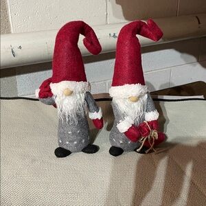Festive Red and Gray Holiday Gnome Set